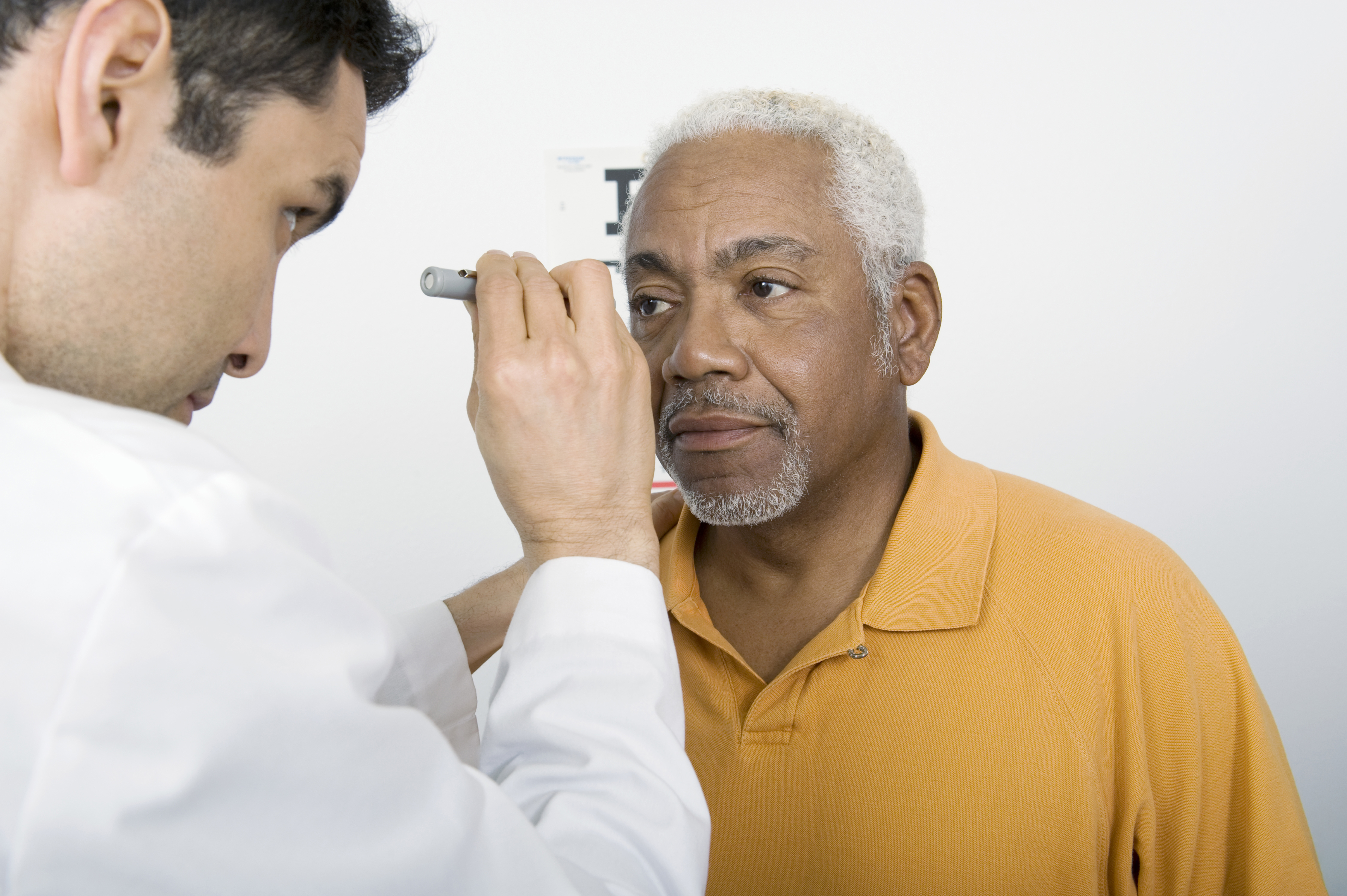 man receiving eye exam
